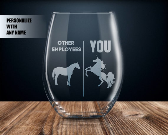 Jumper Floral Etched Stemless Wine Glass - Equus Now!