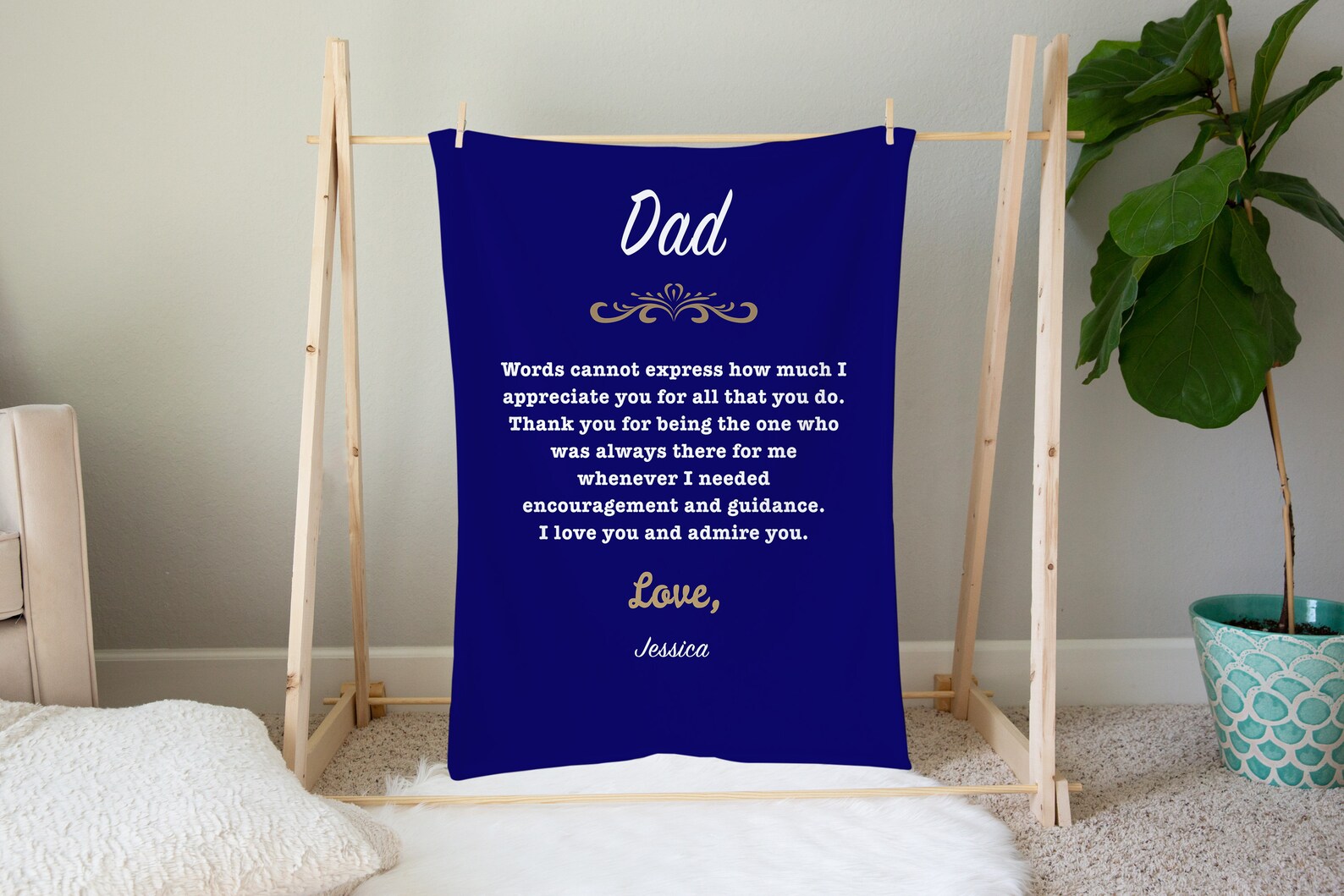 Dear Dad Gift Personalized Blanket for Dad Dad Gift Dad Etsy