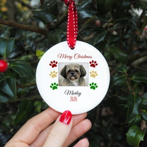 personalized shih tzu christmas ornament, shih tzu christmas ornament, custom shih tzu ornament image 4