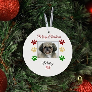 personalized shih tzu christmas ornament, shih tzu christmas ornament, custom shih tzu ornament image 2