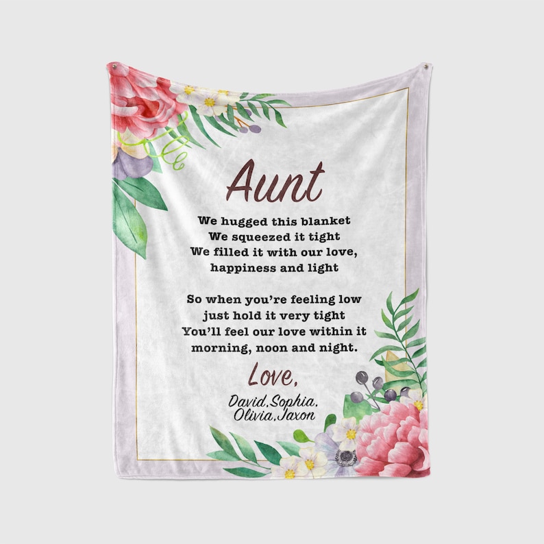 Personalized Blanket for Aunt Aunt Gift Aunt Blanket Etsy