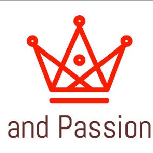 May include: A red crown with a geometric design and the text "Pride and Passion Shop" below it.