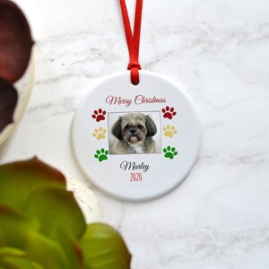 personalized shih tzu christmas ornament, shih tzu christmas ornament, custom shih tzu ornament image 5