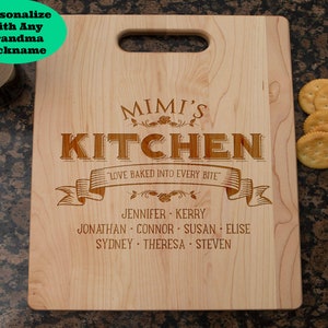 mimi gifts, Mimi&#39;s kitchen, gift for mimi, mimi gift, mimi cutting board, personalized cutting board, cutting board for mimi, mothers day