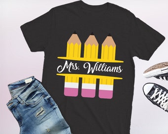 Personalized Teacher T-Shirt, Custom Name Gift