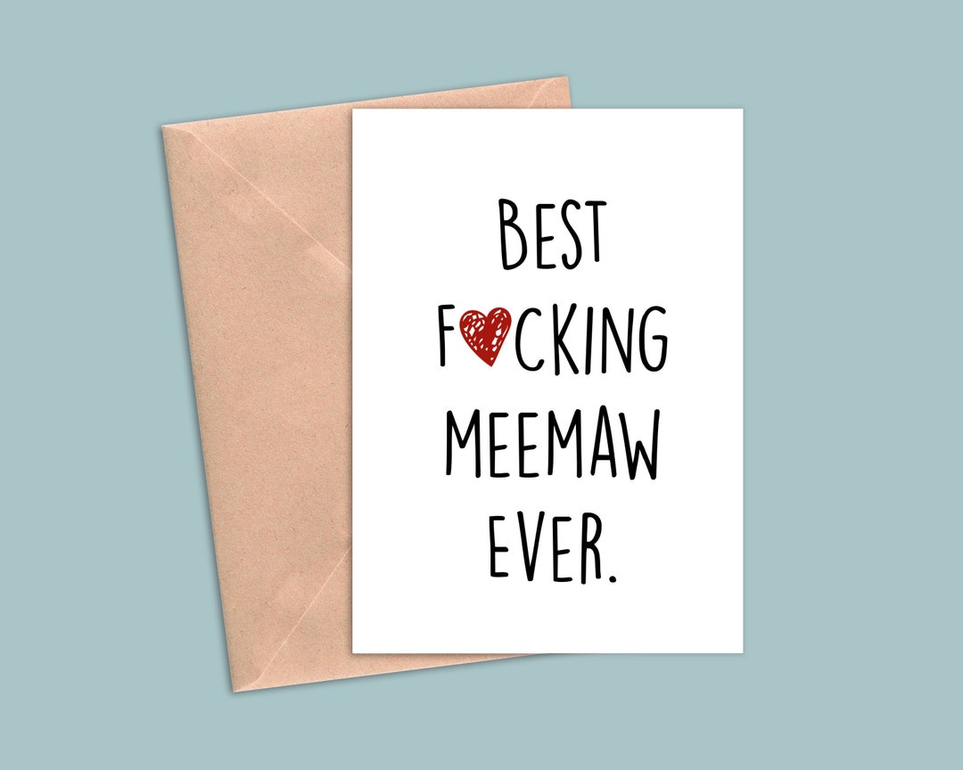 Funny Meemaw Greeting Card Etsy