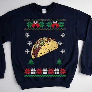 Taco Christmas sweater, ugly christmas sweater, ugly christmas sweater women, ugly christmas sweater men, taco lover sweater