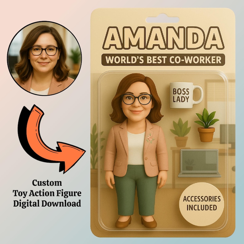 funny coworker gift, gift for co-worker, Custom Action Figure box, Personalized Toy Box, Turn Yourself Into An Action Figure