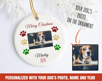 personalized beagle christmas ornament, beagle christmas ornament, custom beagle ornament