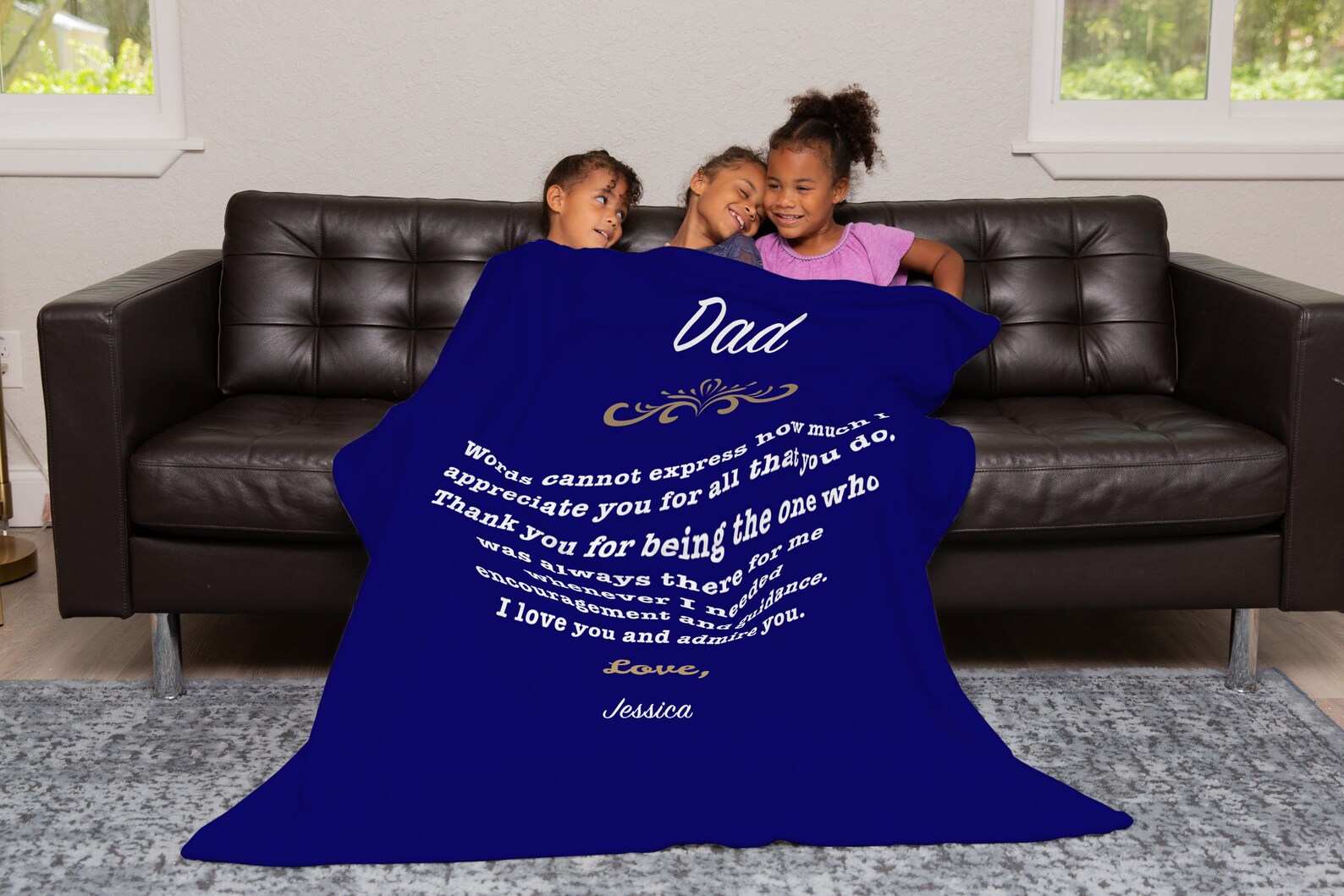 Dear dad gift personalized blanket for dad dad gift dad Etsy