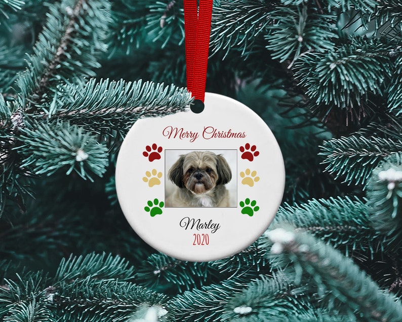 personalized shih tzu christmas ornament, shih tzu christmas ornament, custom shih tzu ornament image 6