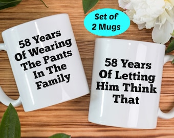 58th anniversary gifts, 58th anniversary mugs, 58th wedding anniversary gifts, 58th year anniversary gift, 58th anniversary gift