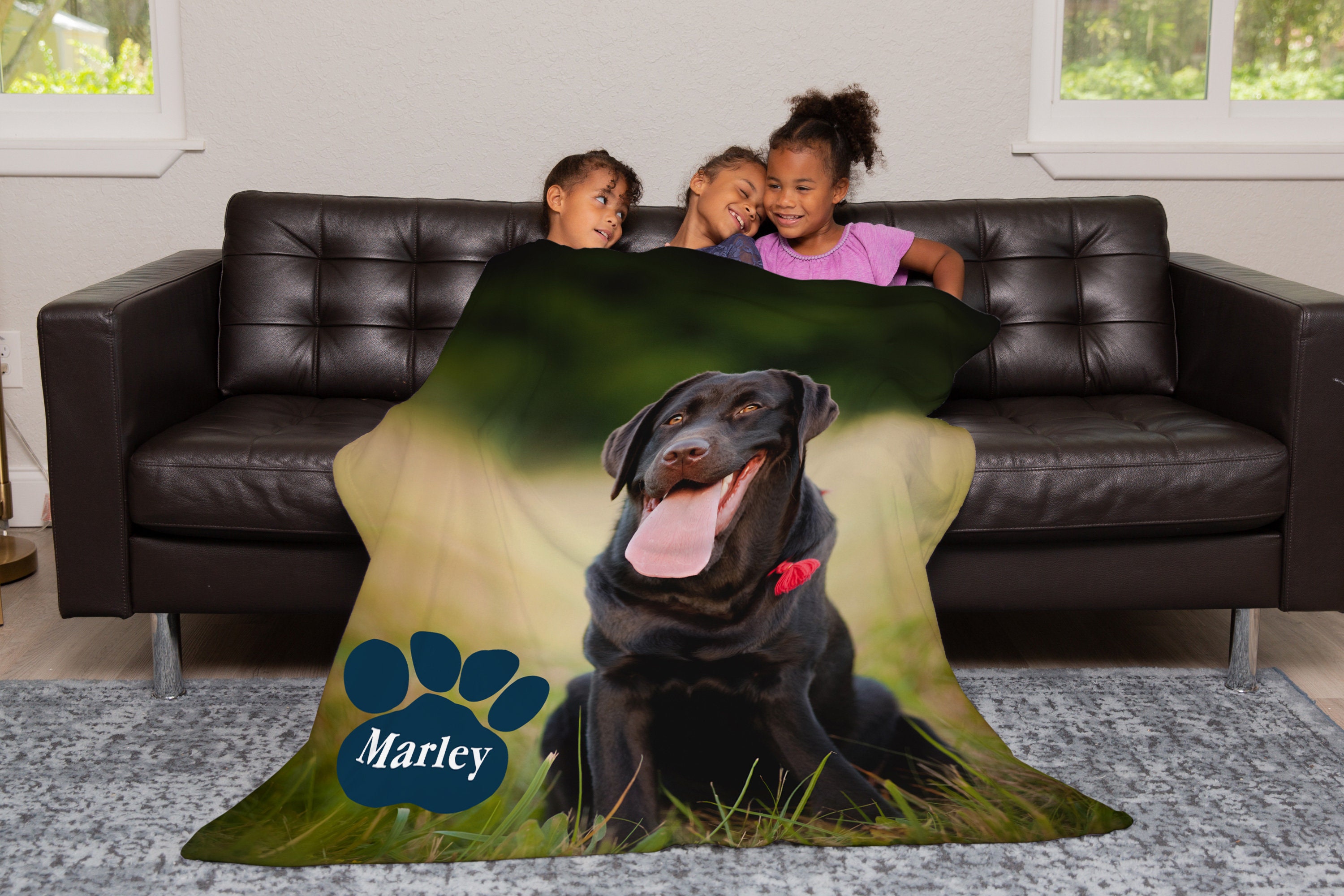 Personalized Black Labrador Blanket Black Labrador Blanket Etsy