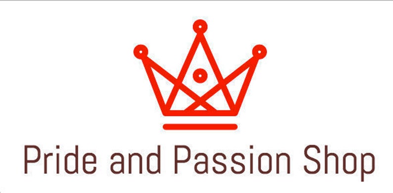 May include: Red crown logo with the text "Pride and Passion Shop" below it.