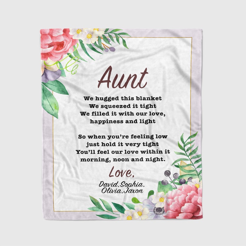 Personalized Blanket for Aunt Aunt Gift Aunt Blanket Etsy