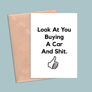 new car gift for him her, new car greeting card, new car gift, car congratulations