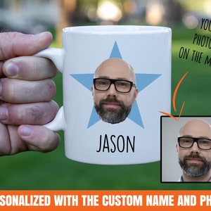 funny photo gift, funny face gift, personalized gift, yankee swap, photo mug, face mug, face gift, secret santa gift for men