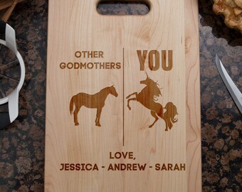 gift for godmother, best godmother ever, personalized godmother gift, custom godmother cutting board, mother's day gift