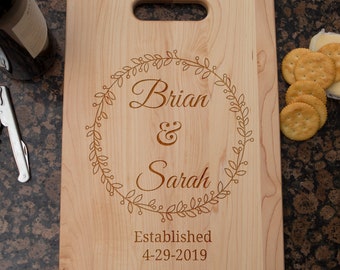 personalized wedding gift, custom wedding cutting board, bridal shower gifts, housewarming cutting board, anniversary cutting board