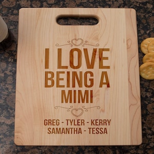 gift for mimi, mimi cutting board, mimi gift, personalized mimi cutting board, cutting board for mimi, Mimi&#39;s kitchen, mimi&#39;s gifts, grandma