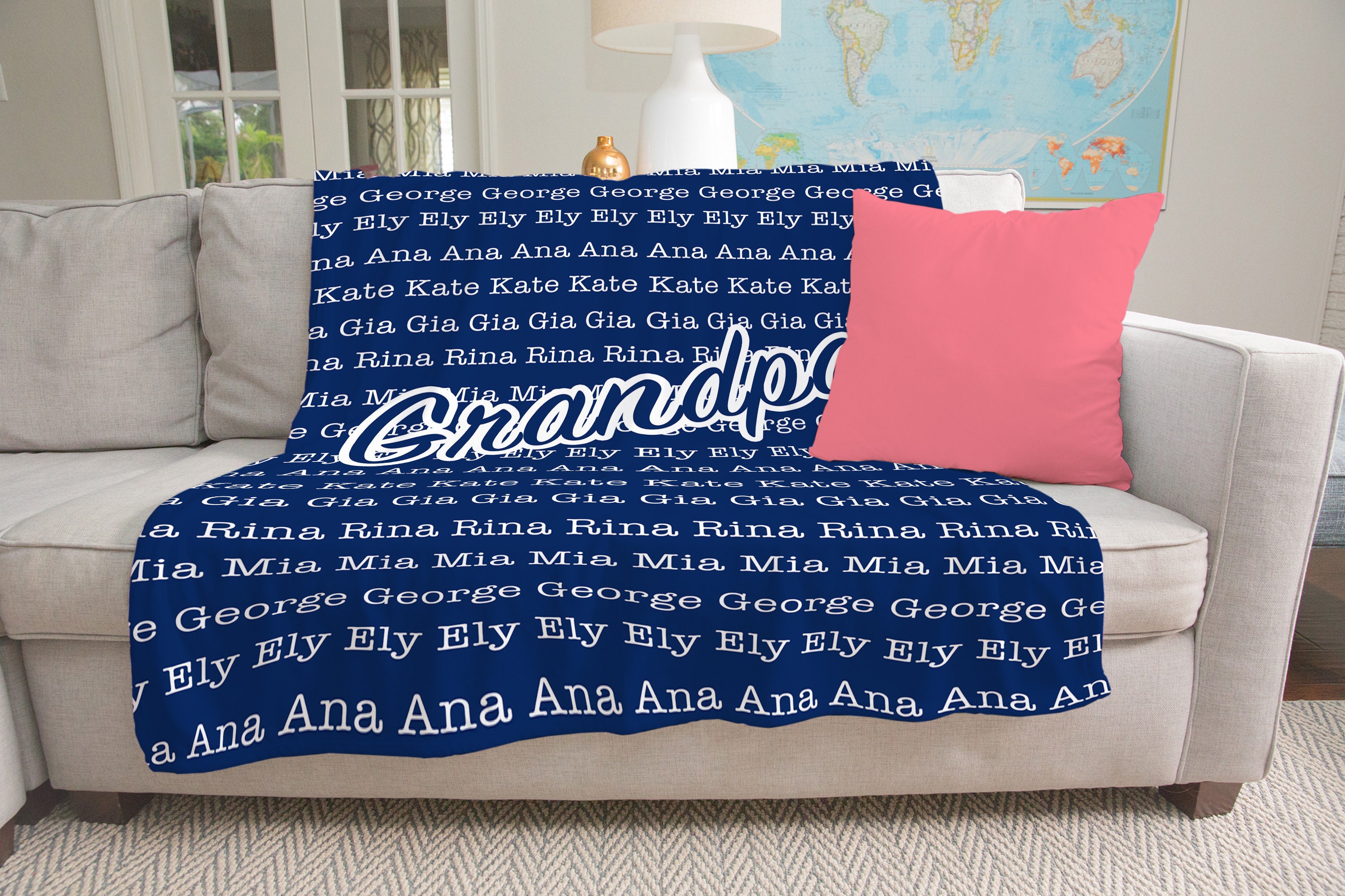 Personalized Blanket for Grandpa Gift Grandpa Blanket Etsy