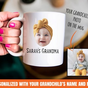 gift for grandma, grandma gift, photo mug for grandma, personalized gift for grandma, granddaughter face gift, granddaughter face mug