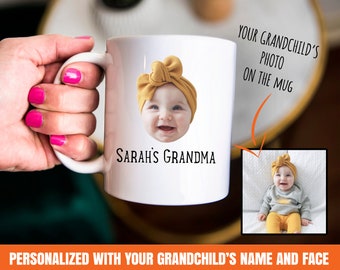 gift for grandma, grandma gift, photo mug for grandma, personalized gift for grandma, granddaughter face gift, granddaughter face mug