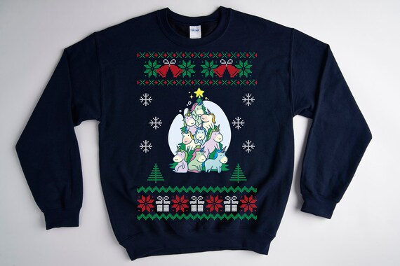 Men's unicorn christmas sweater cheap