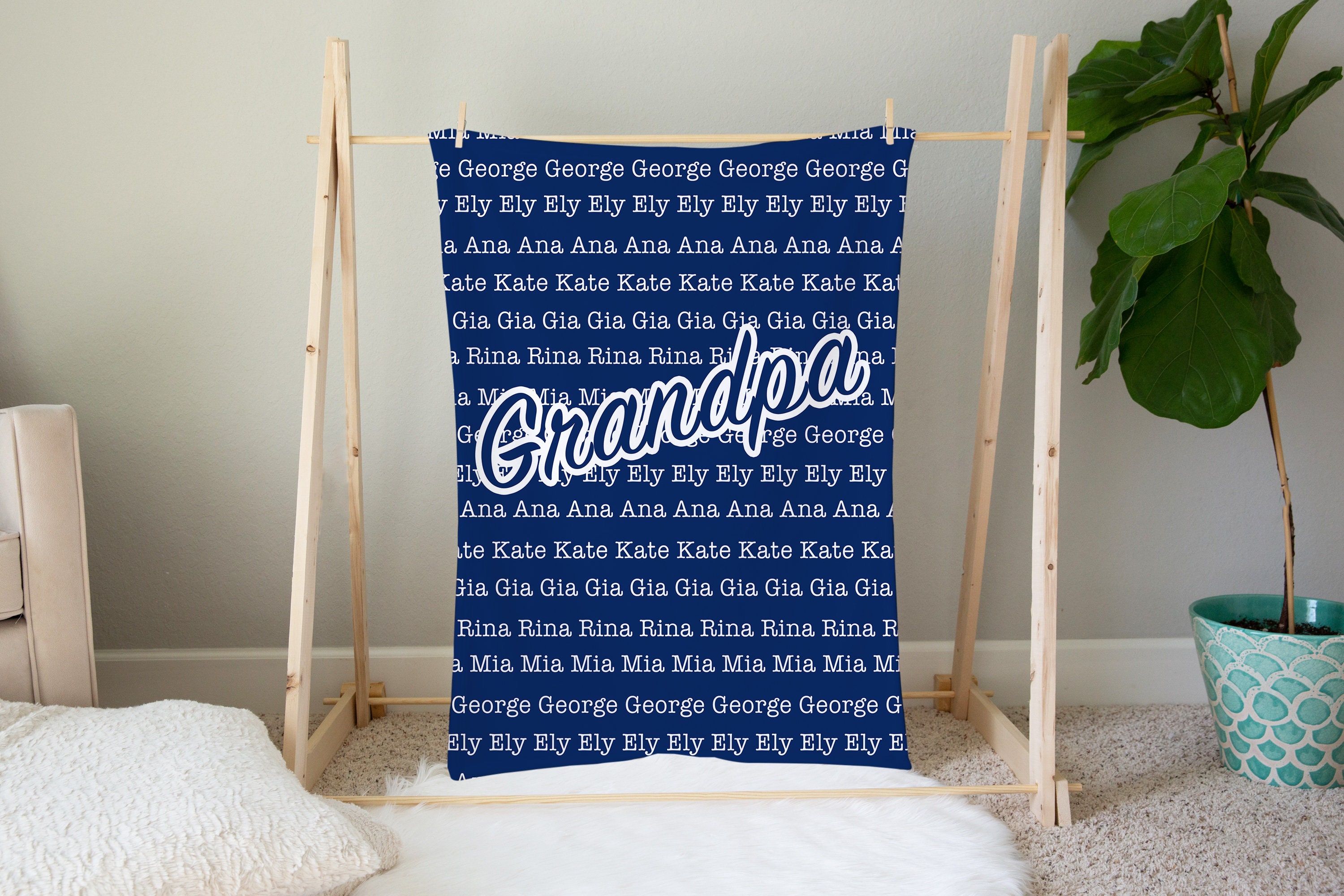 Personalized blanket for grandpa gift grandpa blanket Etsy