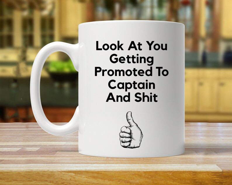 captain promotion, captain gift, funny captain promoted, new captain gifts, captain congratulations, captain joke gag present, captain job image 1