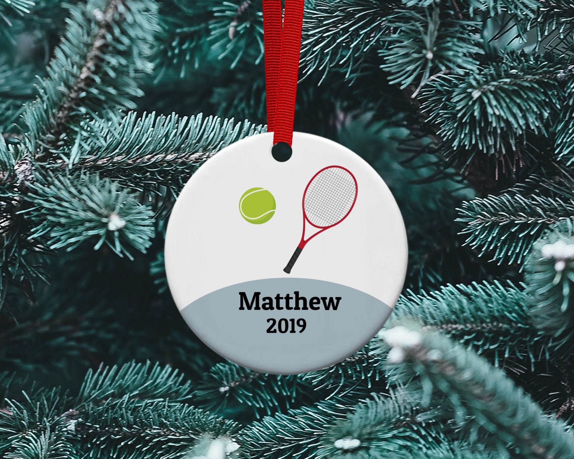 Personalized tennis Ornament christmas tree decoration Gift Etsy