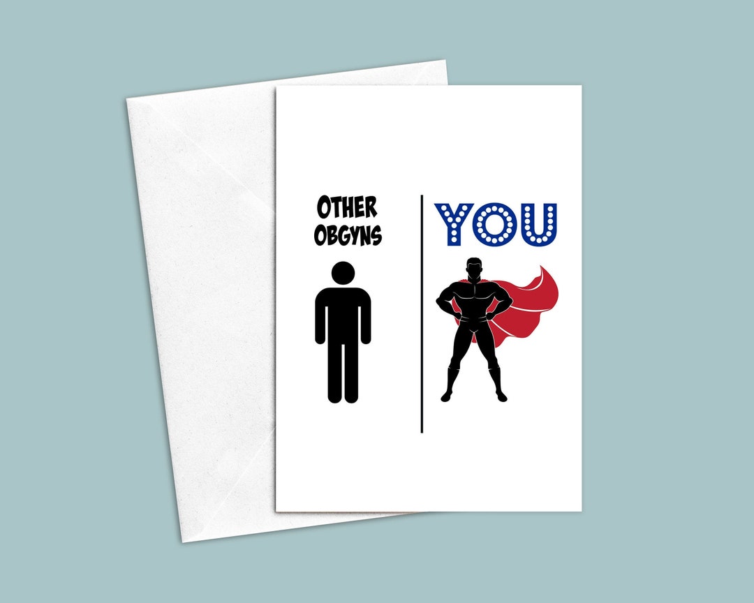 Obgyn Card for Him, Obgyn Thank You Card for Him, Obgyn Greeting Card ...