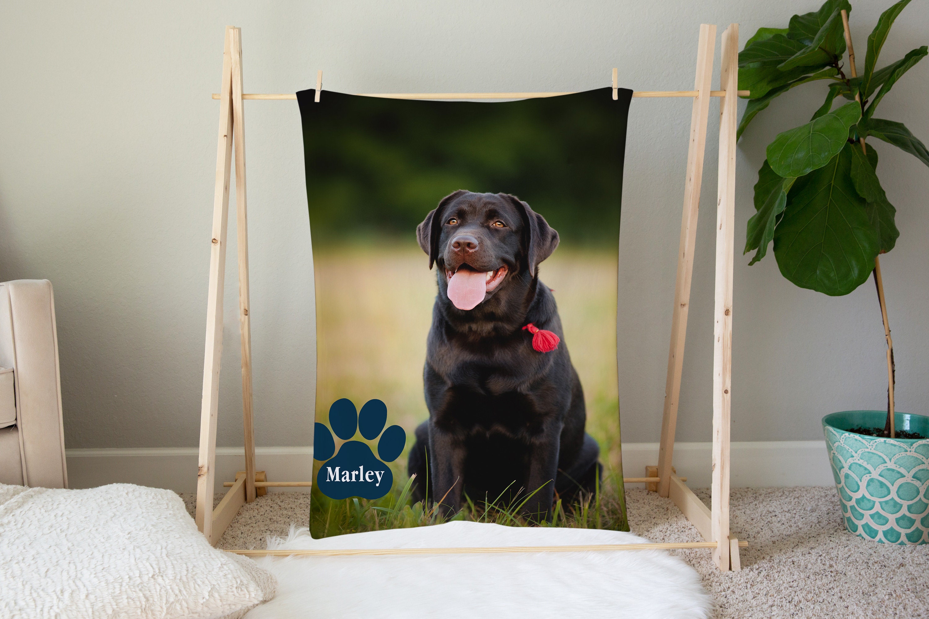 Personalized Black Labrador Blanket Black Labrador Blanket Etsy