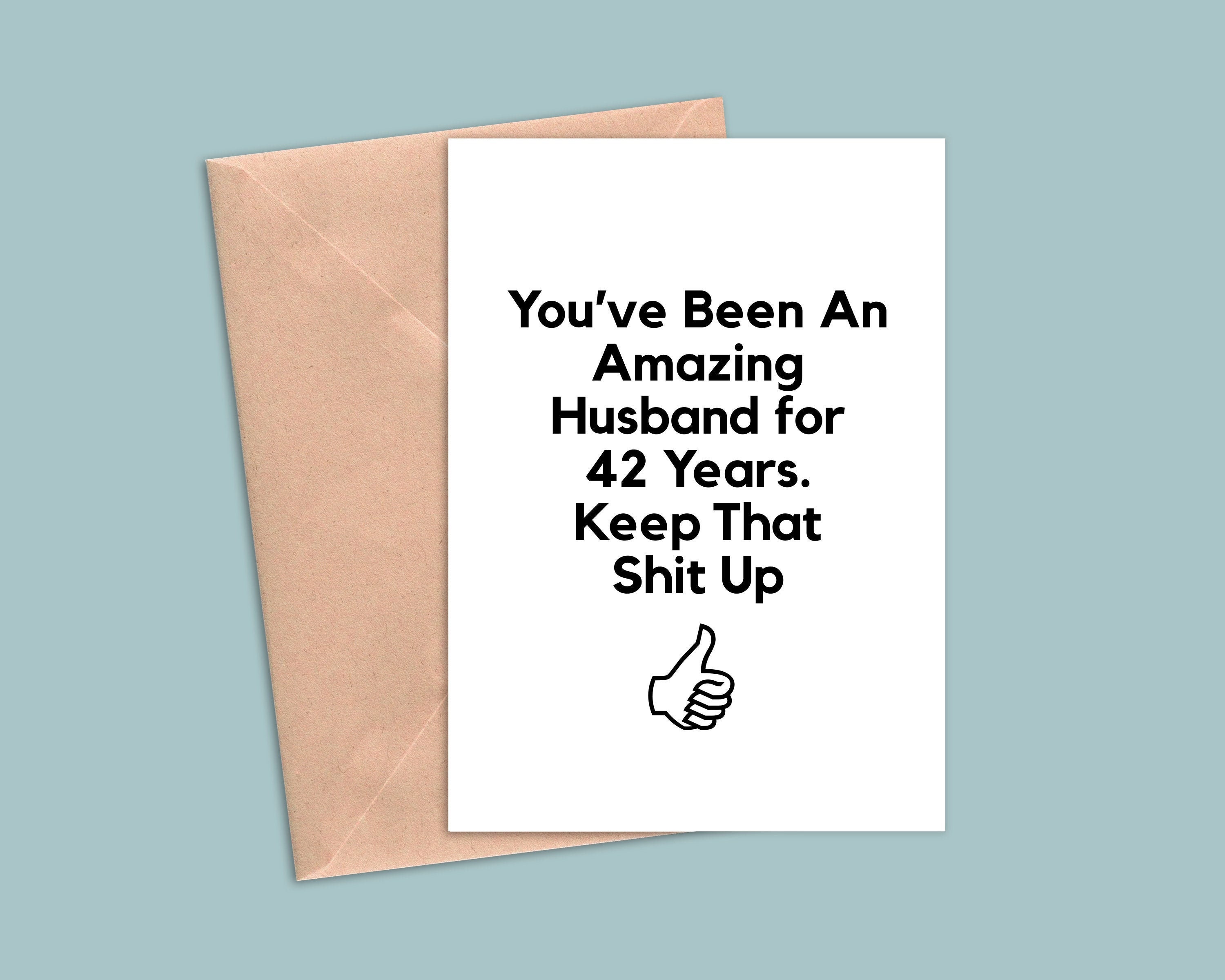 42 Year Anniversary Card For Husband 42nd Anniversary Gift | Etsy