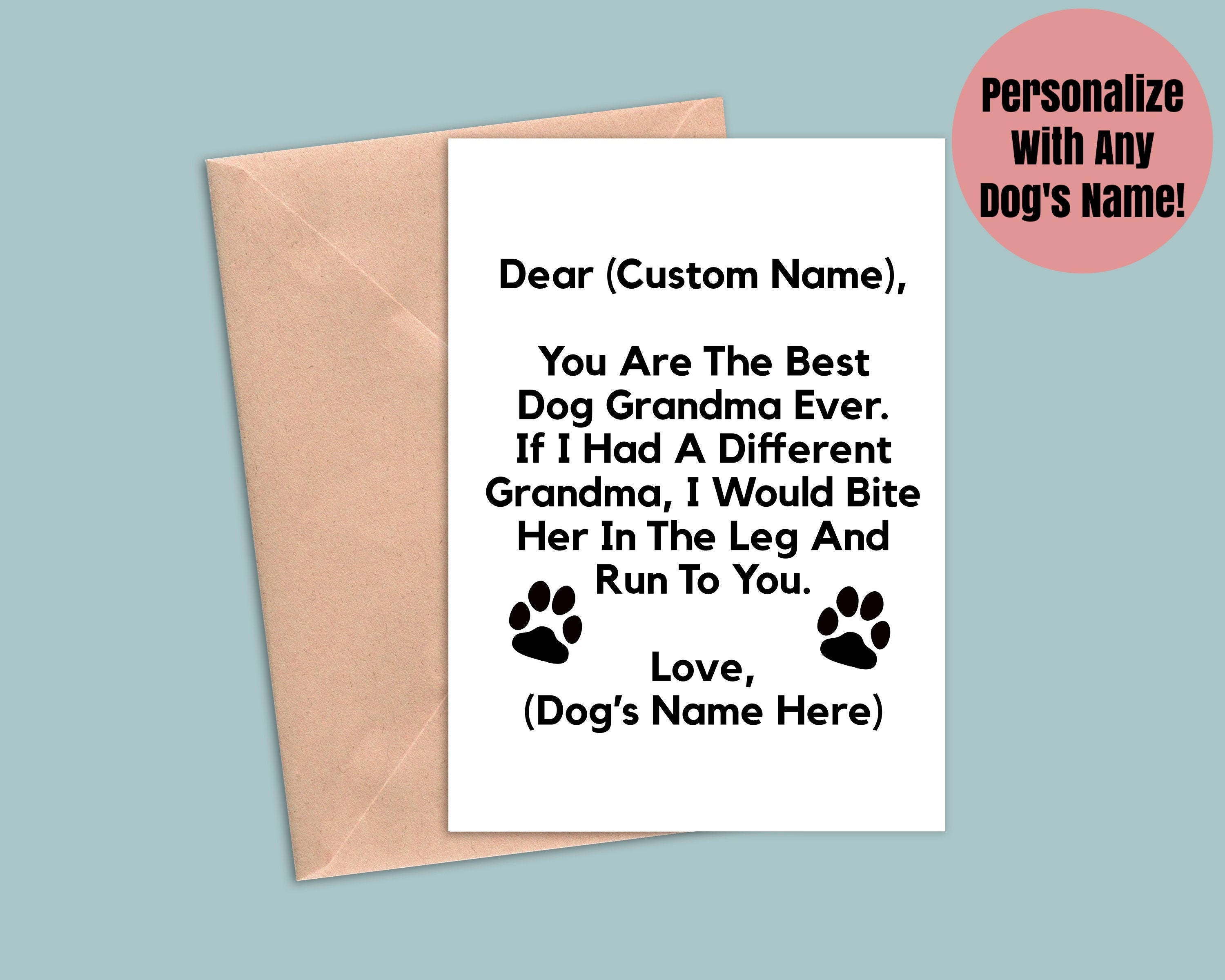 Dog Grandma Card Card for Dog Grandma Funny Dog Grandma Card Etsy
