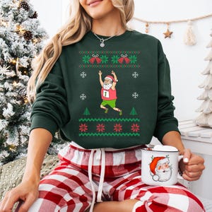 santa marathon ugly Christmas sweater, santa running Christmas sweater, funny santa runner sweater for women and men, santa jogging shirt image 9