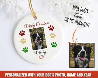 personalized border collie christmas ornament, border collie christmas ornament, custom border collie ornament