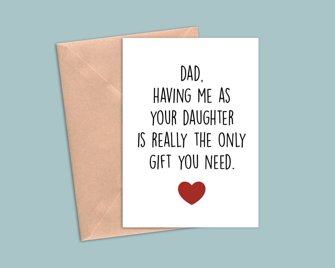 Funny Fathers Day Card From Daughter Funny Dad Birthday Card From Funny Fathers Day Card From Daughter Funny Dad Birthday Card From