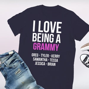 grammy gift, grammy shirt, grammy tshirt, grammy t-shirt, gift for grammy, grammy, grammy shirt with names, grammy shirt grandkids names