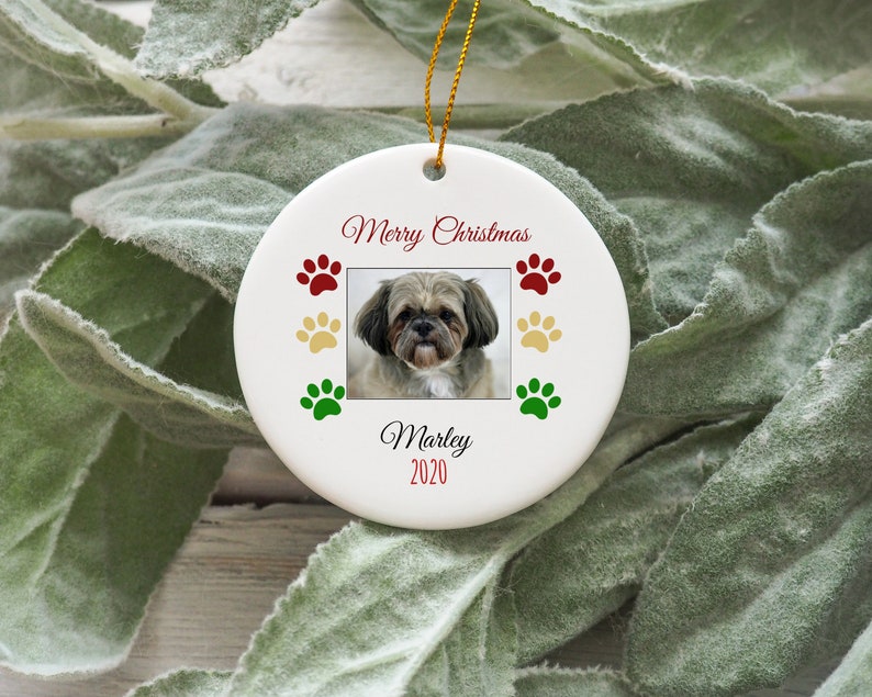 personalized shih tzu christmas ornament, shih tzu christmas ornament, custom shih tzu ornament image 3