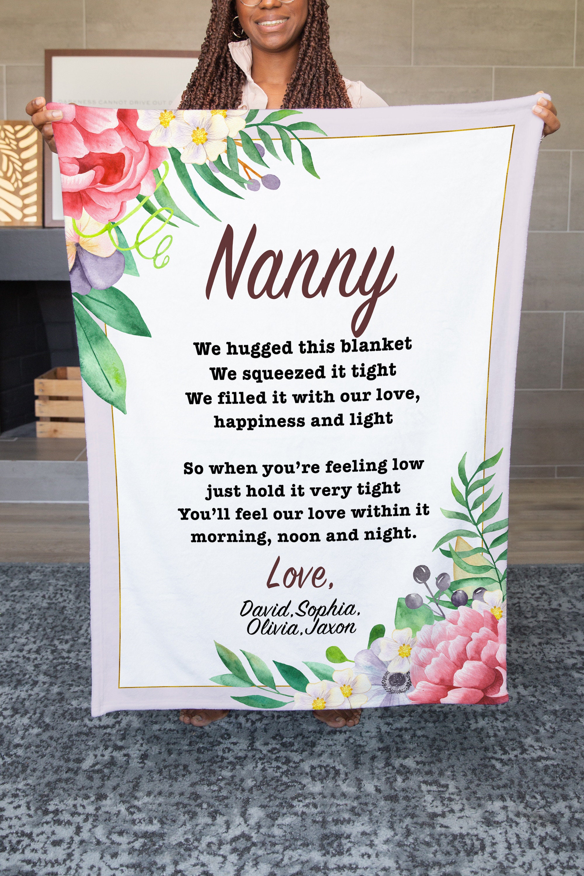 Personalized Blanket for Nanny Nanny Gift Nanny Blanket Etsy UK