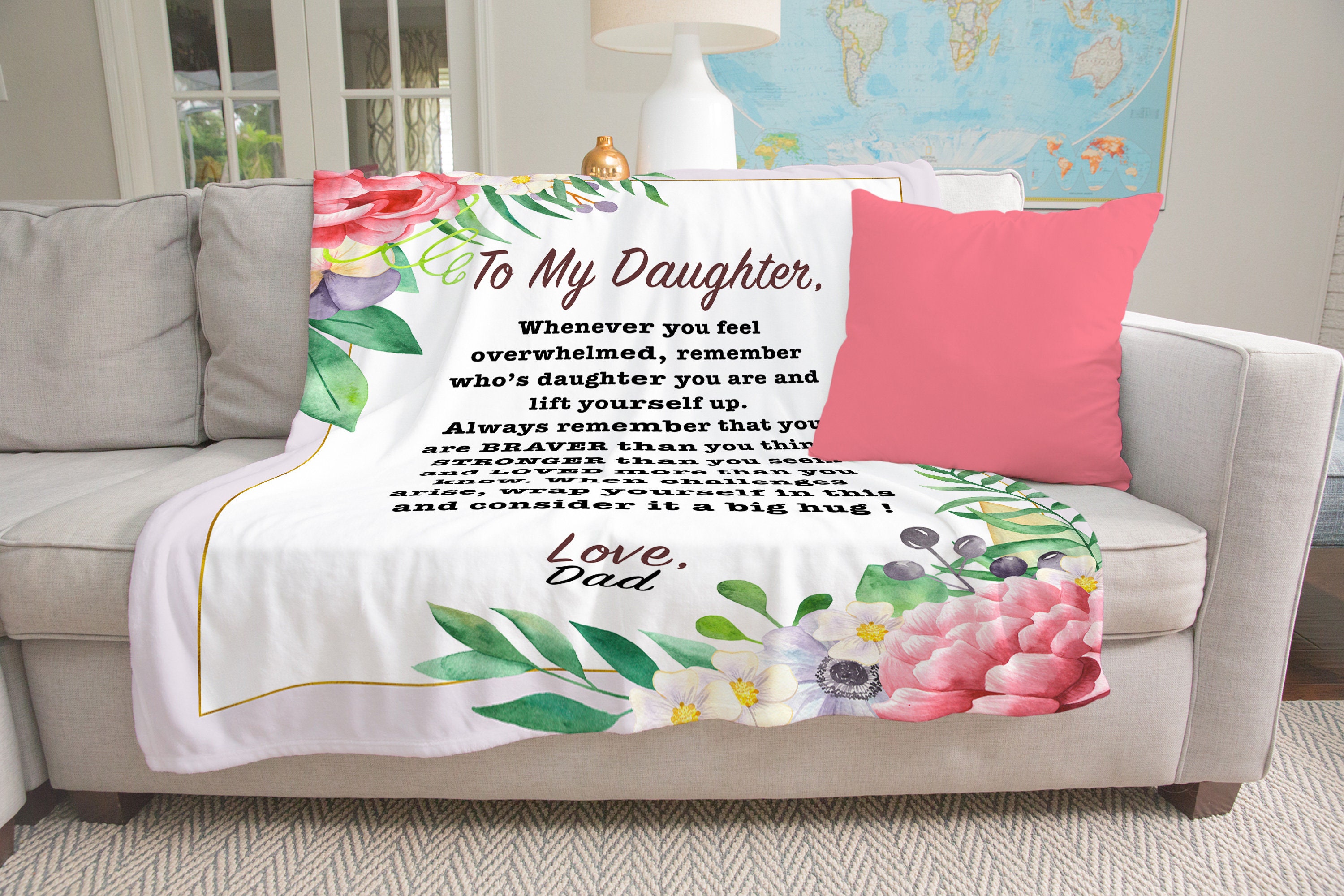 Personalized daughter blanket gift from dad to daughter Etsy