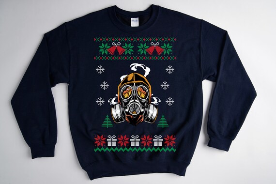 Gas Mask Christmas Sweater Ugly Christmas Sweater Ugly Christmas Sweater Women ugly Christmas Sweater Men Pandemic Sweater Etsy Ireland