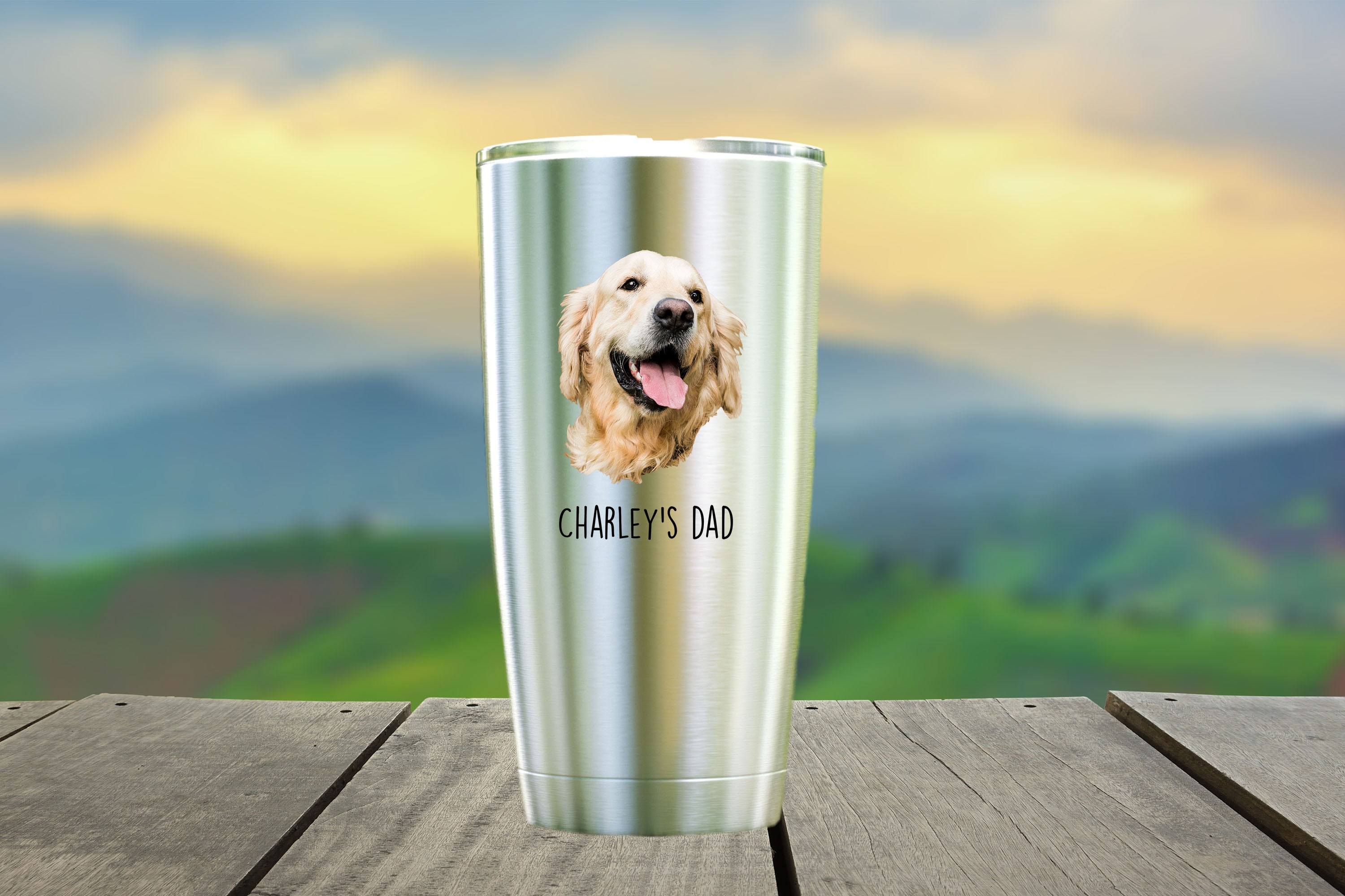 Fluffy Dog Mom Photo - Personalized Custom Tumbler