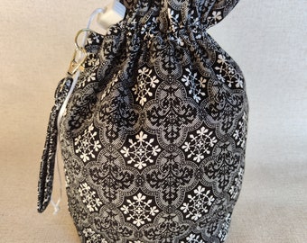 Project bag, knitting bag, small size drawstring bag