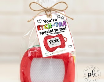 Etch-A-Sketch Valentine Gift Tags, Fun Kids Party Favor, School Classroom Valentine, Student Appreciation gift
