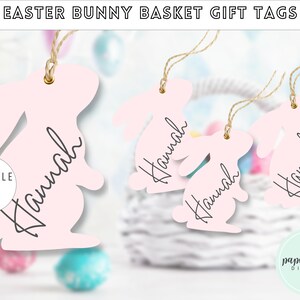 Bunny Easter Basket Gift Tags | Pastel Easter Bunny Favor Tags | Easter Sunday Gift Tag Easter Egg Hunt | Easter Bunny Gift Basket Labels