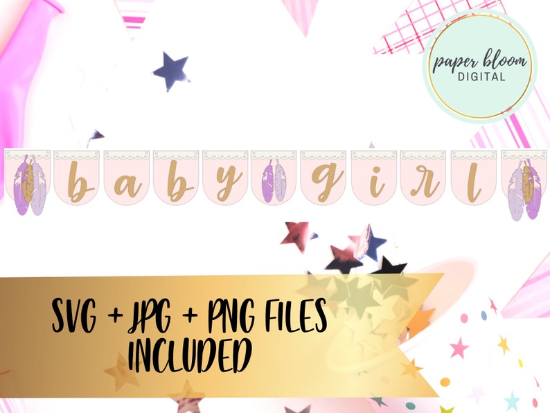 Download Baby Girl Boho Tribal Banner SVG File for Cricut Silhouette | Etsy