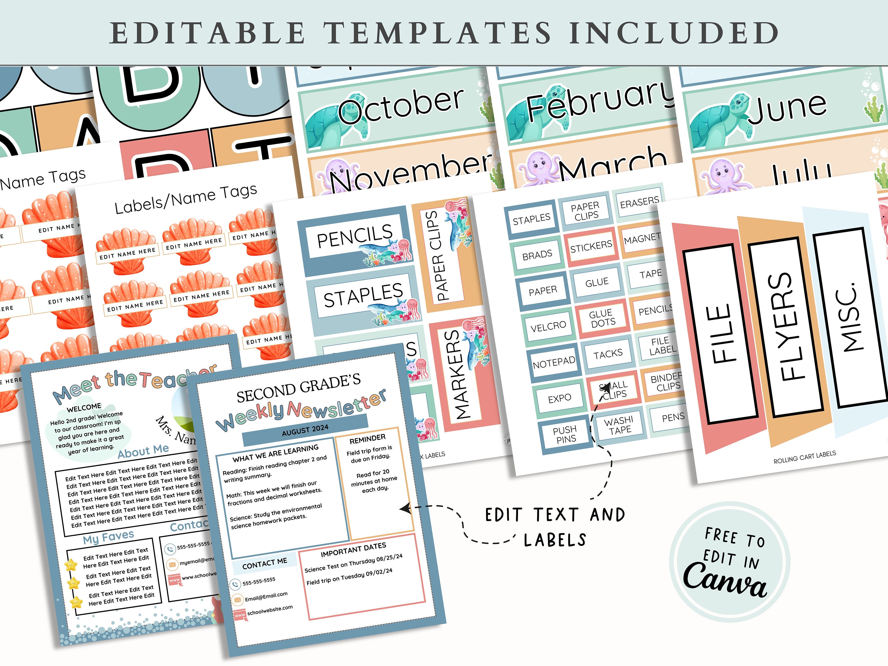 Ocean Theme Classroom Template | Meet the Teacher Templates | Editable ...