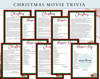 Christmas Movie trivia party, Ultimate Christmas Movie Trivia Game, Holiday games for kids and family, Classic christmas movie games